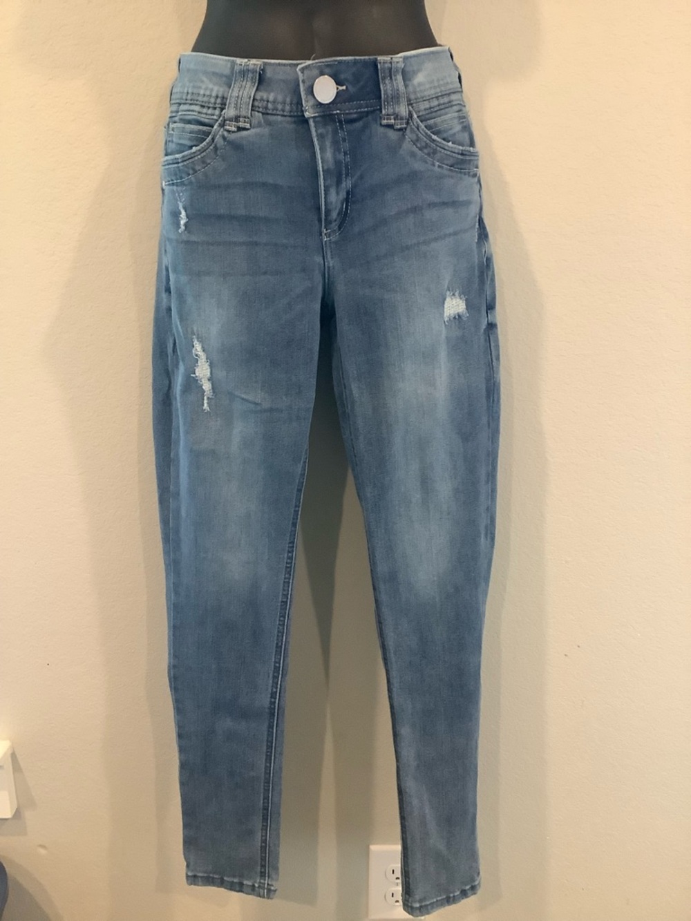 Democracy Light Blue Boyfriend Jeans with Distressed Detail